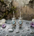 Vintage Carving Owl Silver Earrings