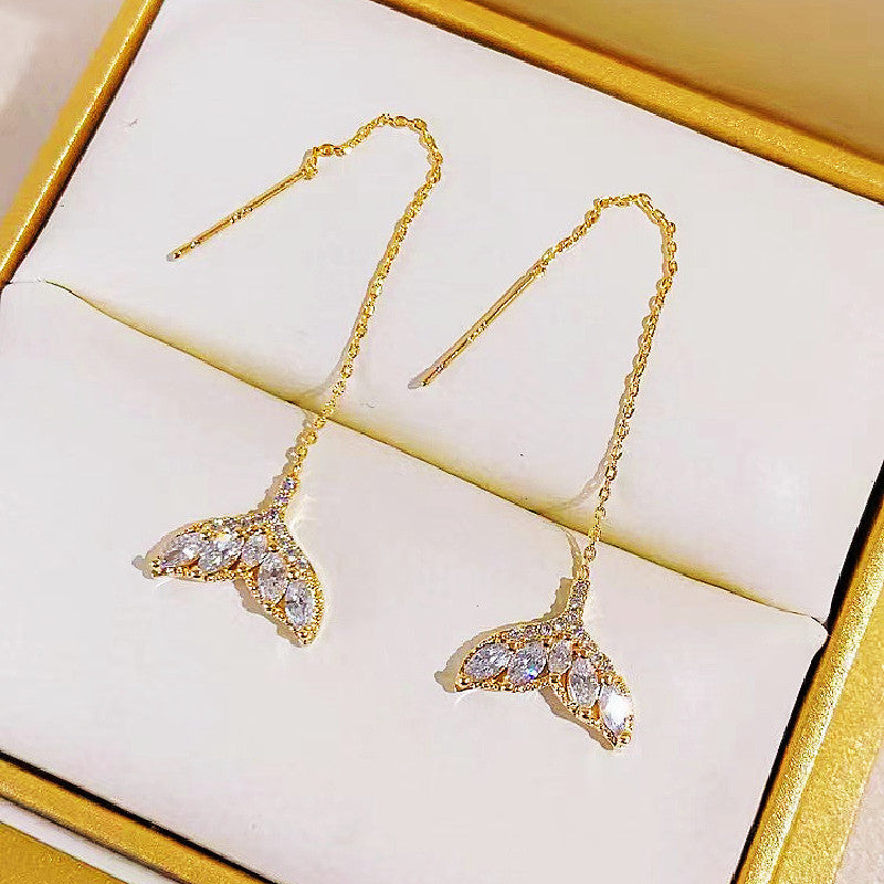Elegant Crystal Leaf Earrings