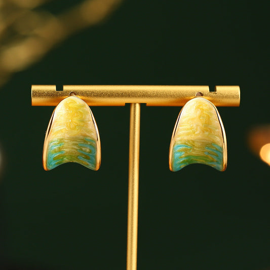 Vintage Enamel Earrings