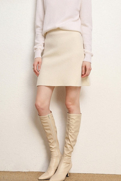 Wool A-line Mini Skirt