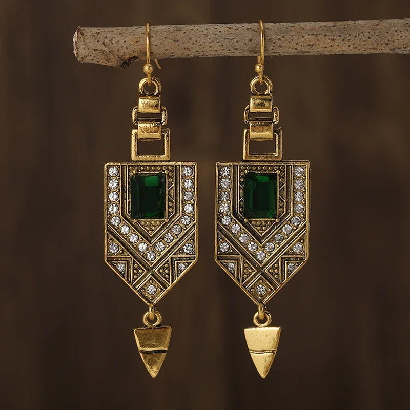 Vintage Gold & Green Geometric