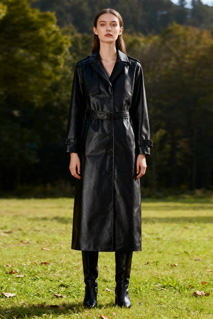 Style Single Breast Belted Overcoat