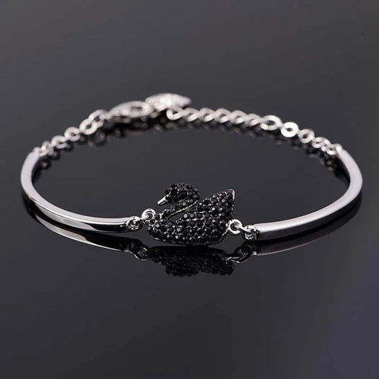 Elegant Black Swan Bracelet