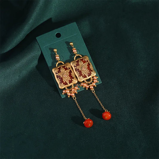 Vintage Floral Drop Earrings