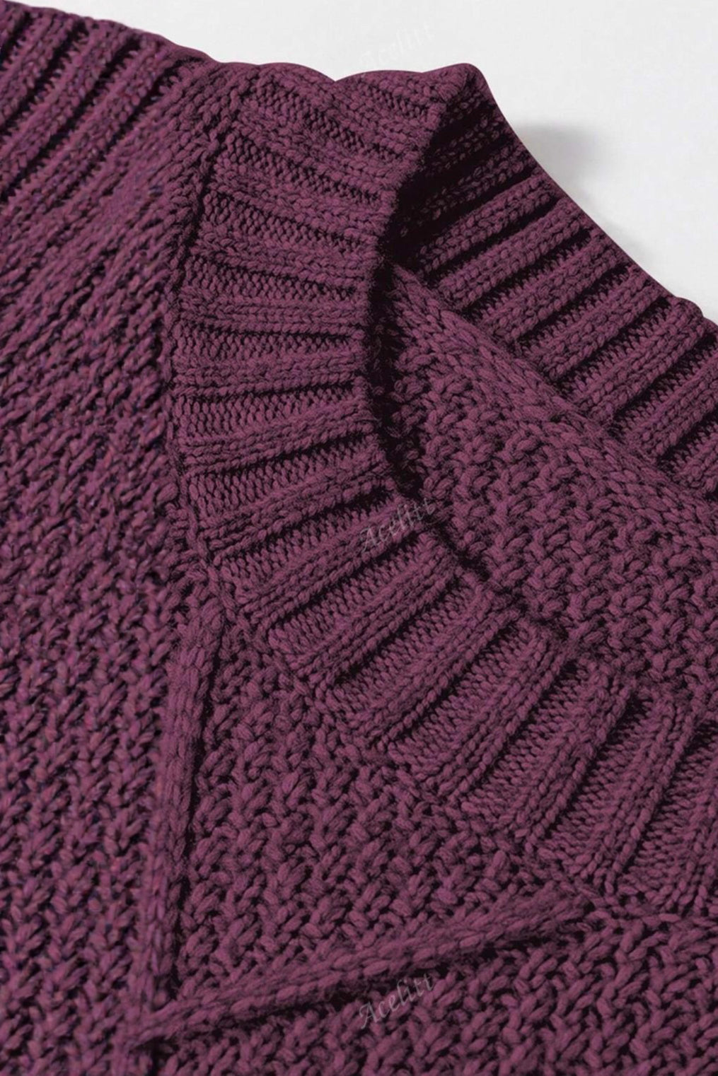 Textured Knit Midi Sweater