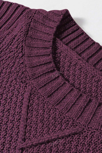 Textured Knit Midi Sweater