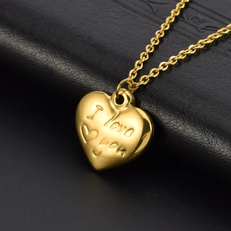 Gold Heart Pendant Necklace