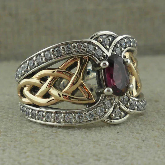 Silver & Gold Zirconia Ring