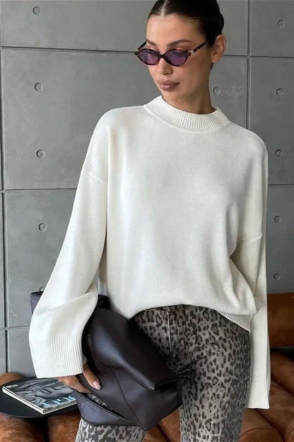 Oversized Crewneck Knit Sweater