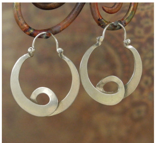 Modern Silver Hoop Earrings