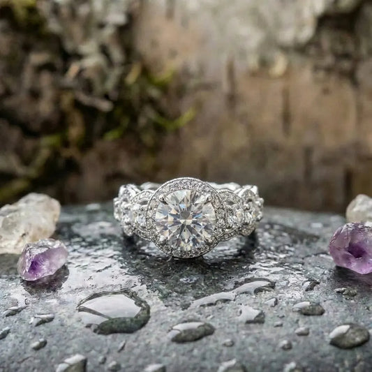 Elegant Crystal Engagement Ring