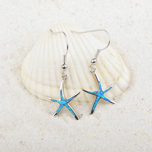Blue Starfish Earrings