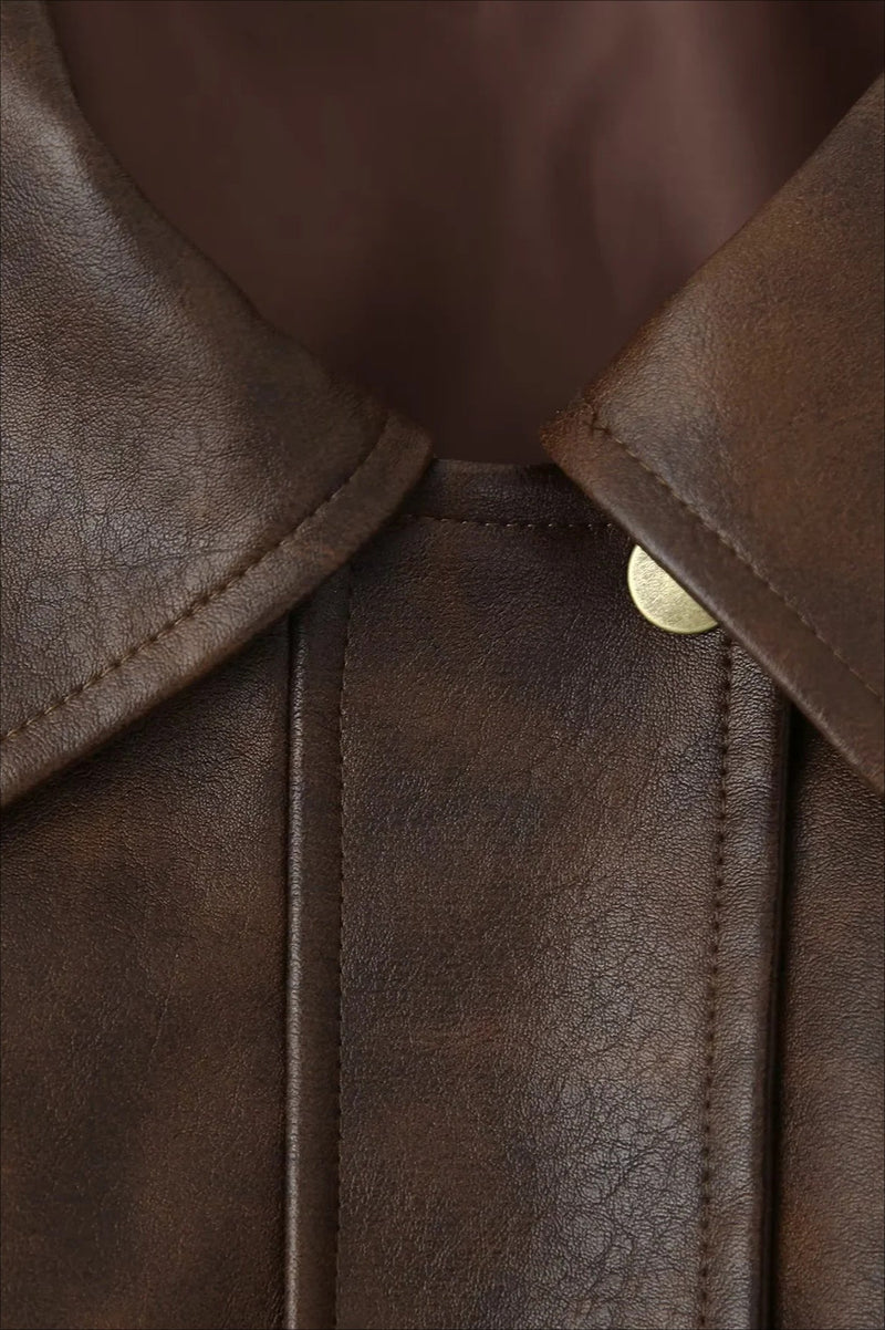 Modern Oversized Leather Coat
