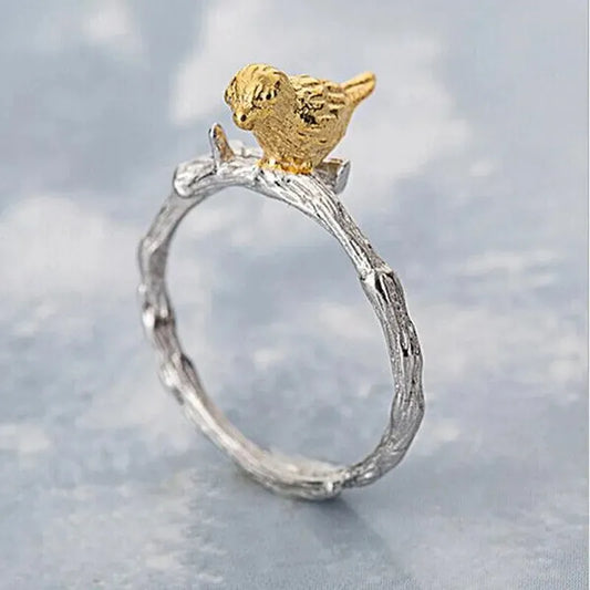 Elegant Golden Bird Ring