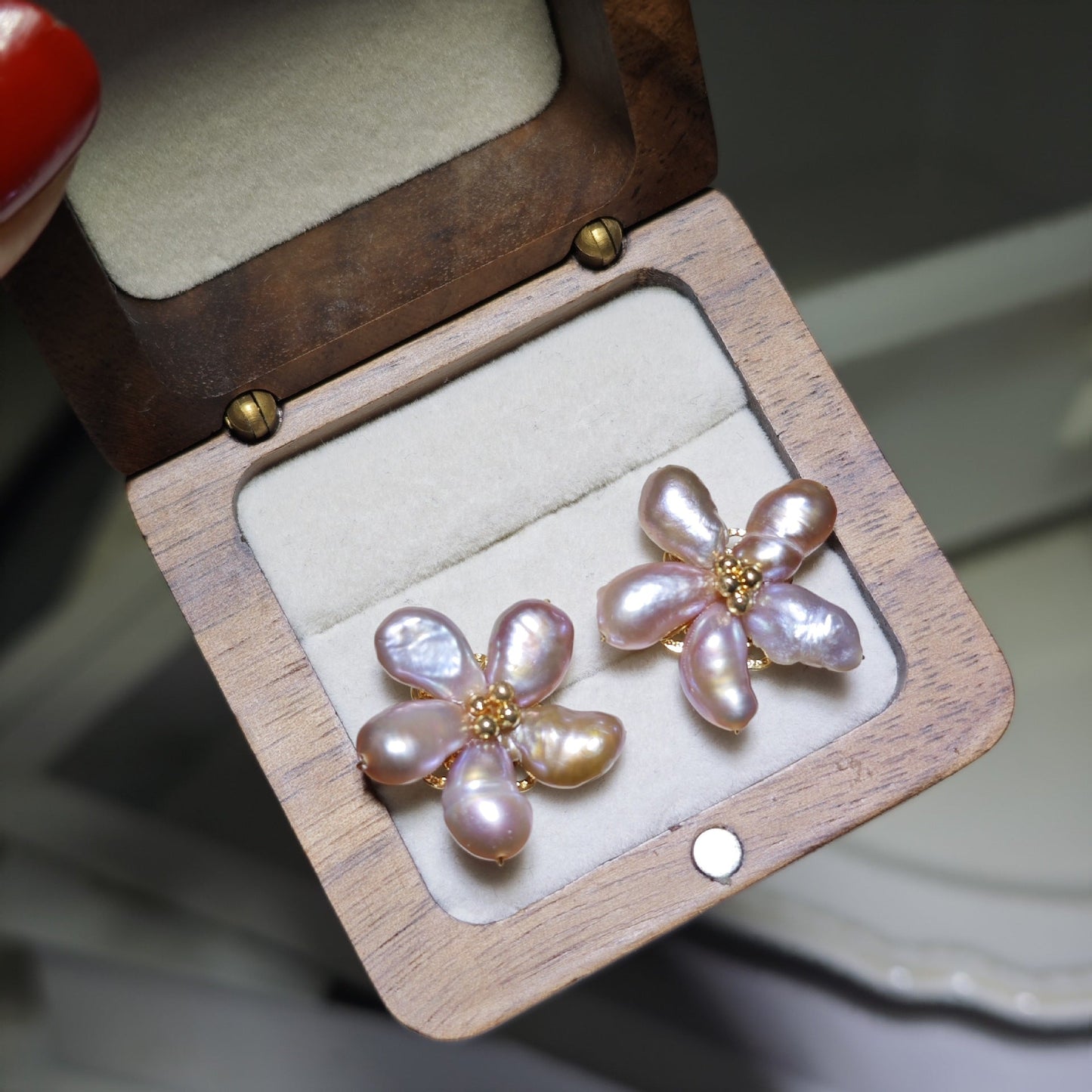 Baroque Pearl Flower Earrings