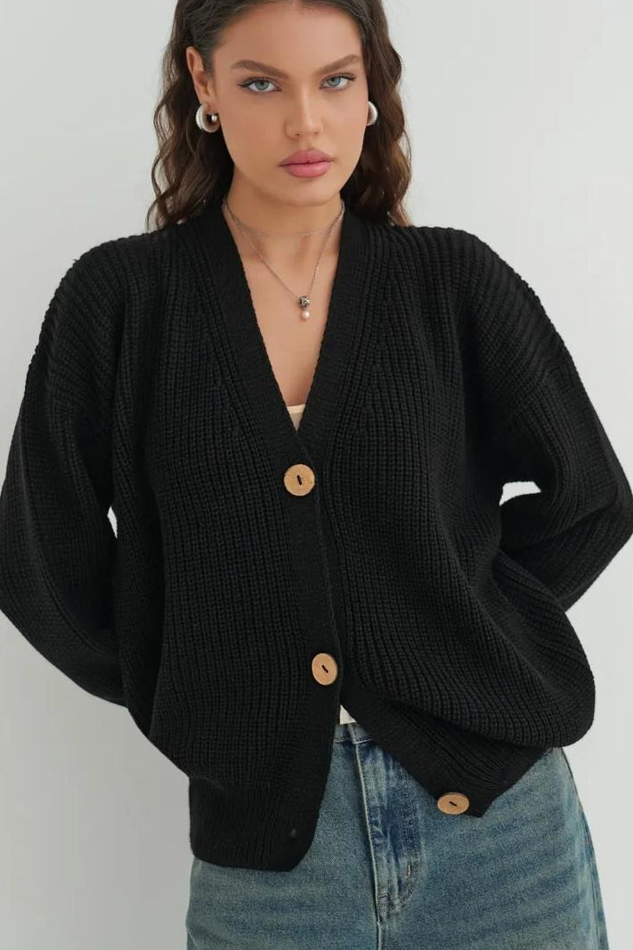 Relaxed Fit Color Cardigan