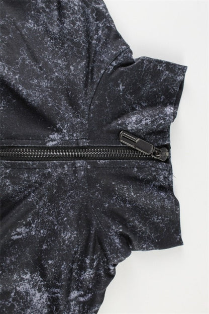 Zip Front Crop Top Flared Pants Set