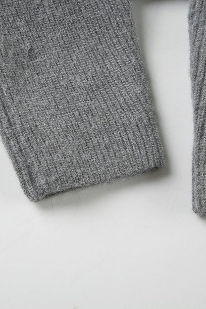 Minimalist Color Double Zipper Stand Collar Sweater