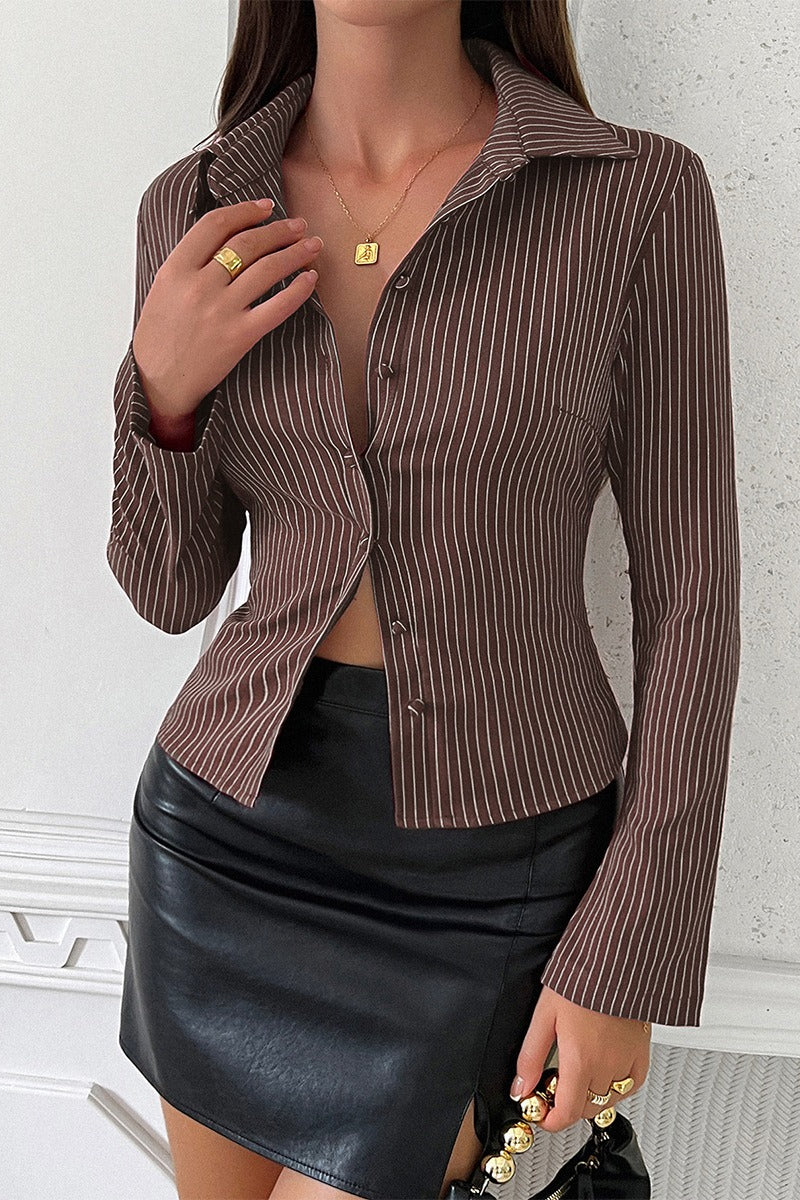 Striped Long Sleeve Blouse
