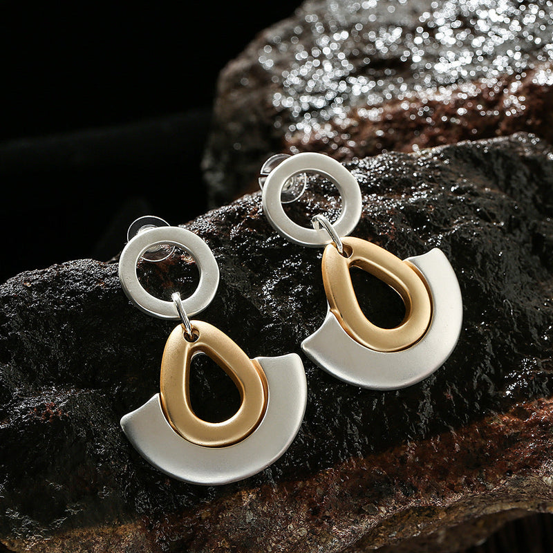 Modern Two Tone Earrings