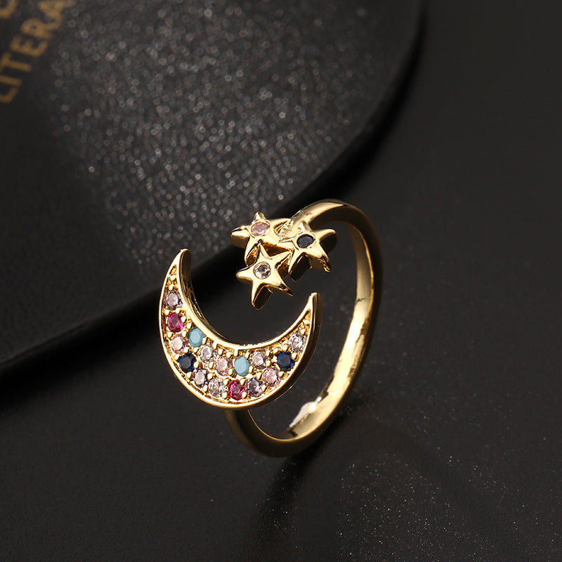 Celestial Moon Star Ring