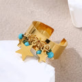 Statement Gold Turquoise Bracelet