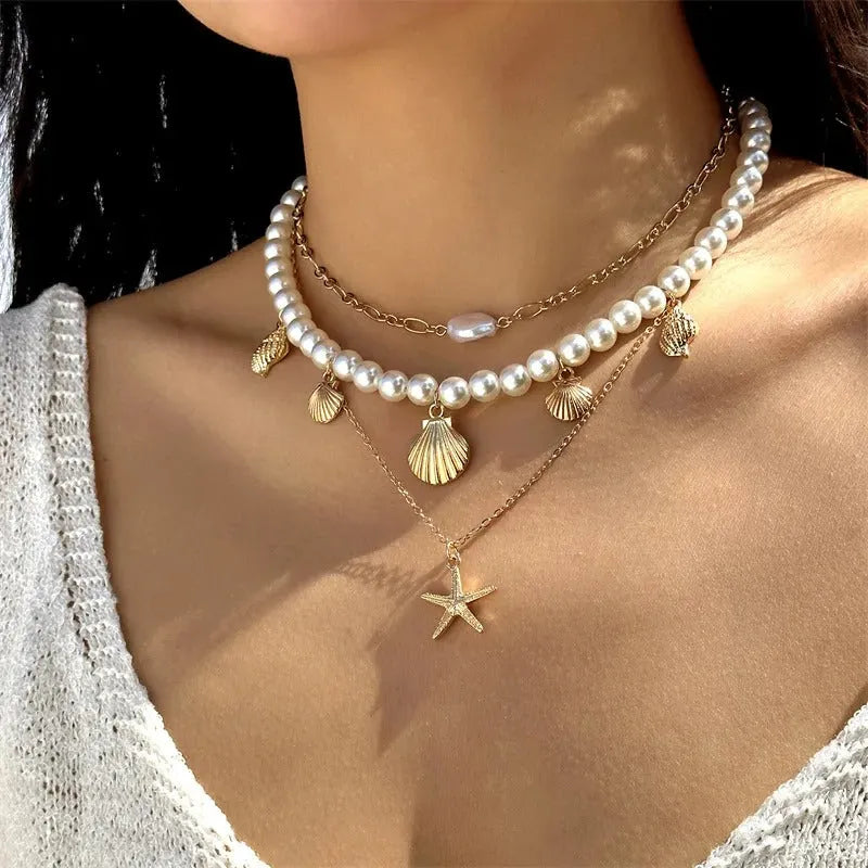 Elegant Pearl Shell Necklace