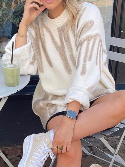 New Tie-dye Knit ’s Oversize Sweater Pullovers Long Sleeve Y2k Winter Loose Pull Femme Jumper