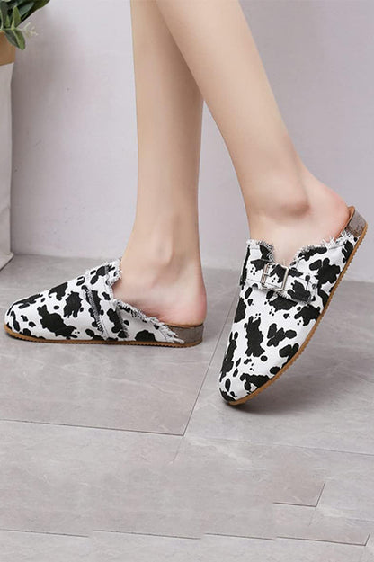 Fashionable Printed Raw Edge Flat Shoes