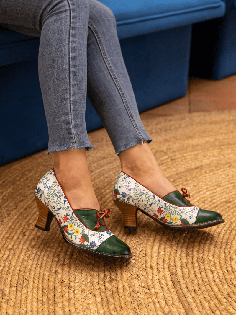Soffia | Lily Kitten Heel Leather Pump