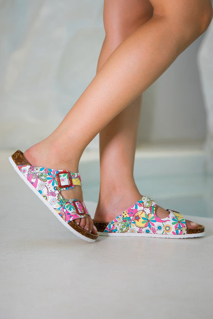 Maibulun | Lovey Dovey Printed Double Strap Sandal