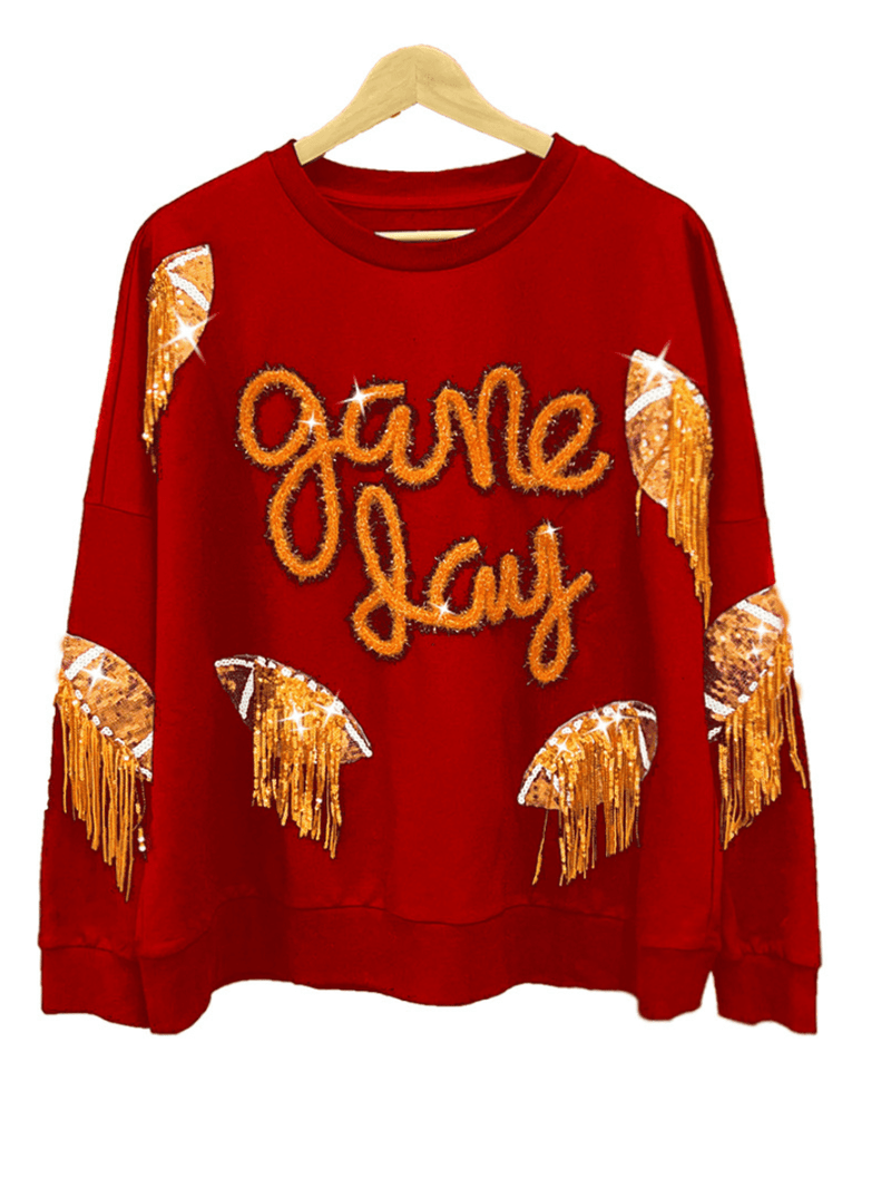 Game Day Super Bowl Sequins Sweater