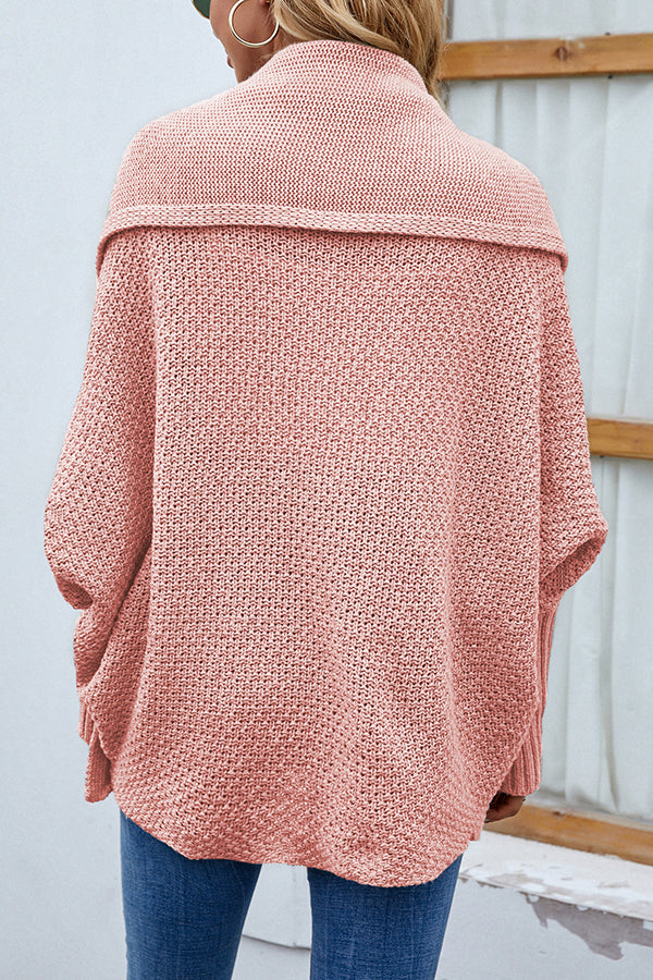 Color Dolman Sleeve Knitted Cardigan