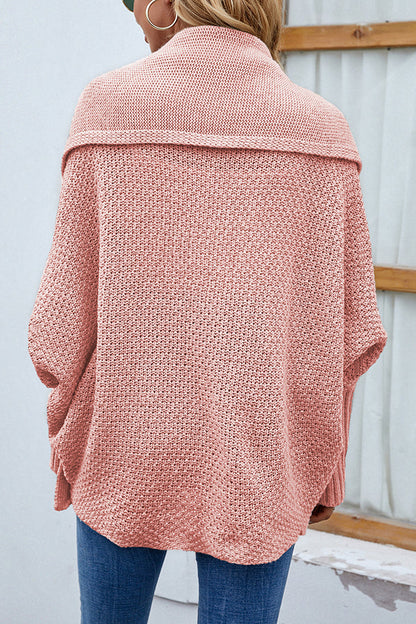 Color Dolman Sleeve Knitted Cardigan