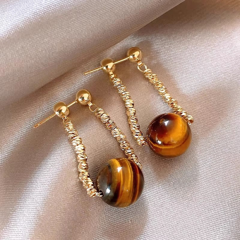 Elegant Amber Drop Earrings