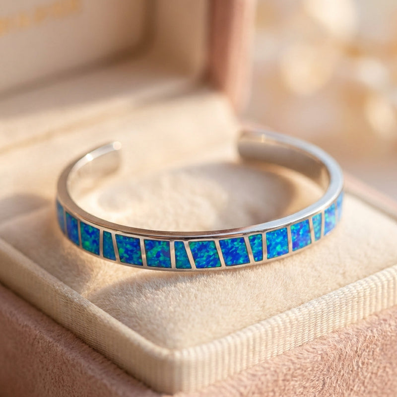 Blue And Silver Opal Bracelet