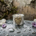 Vintage Silver Golden Heart Ring