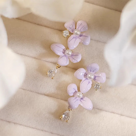 Lavender Flower Earrings