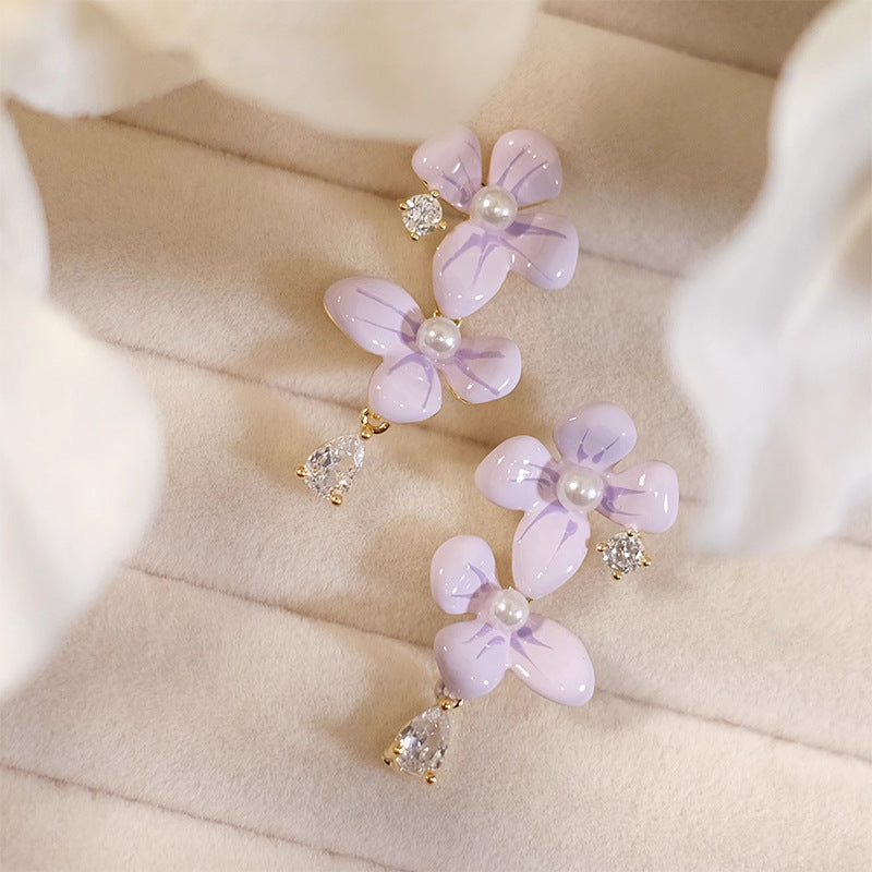 Lavender Flower Earrings