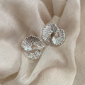 Textured Silver Earrings