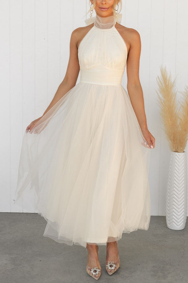 French Fairy, Ethereal Chiffon Patchwork Detail Suspender Long Dress