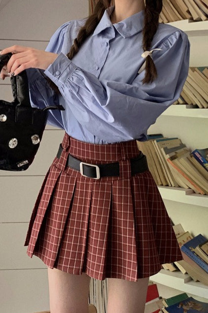 Plaid Pleated Skirt