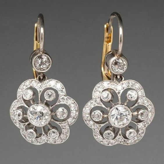 Vintage Silver Flower Earrings