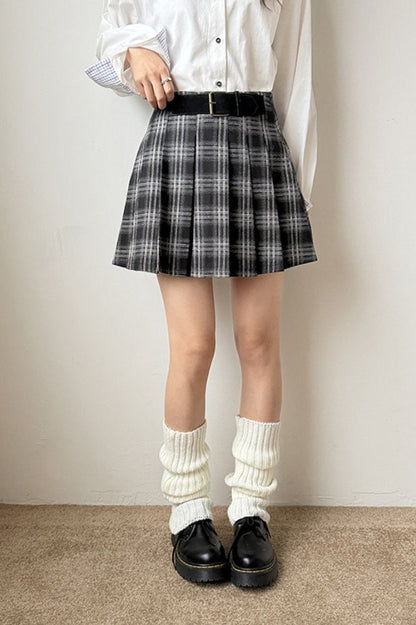 Plaid Pleated Skirt