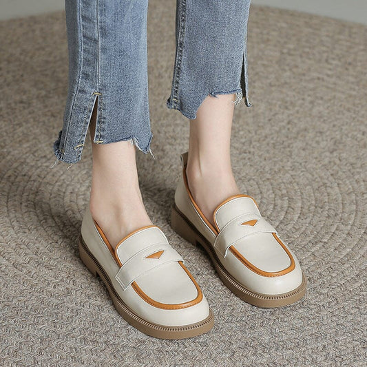 Autumn Leather Flat Loafers