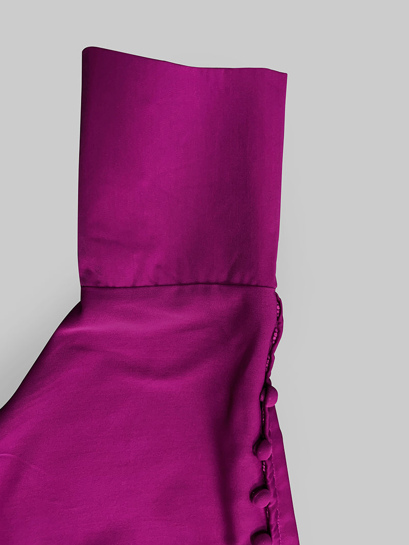 H-line Loose Buttoned Color Maxi Dresses