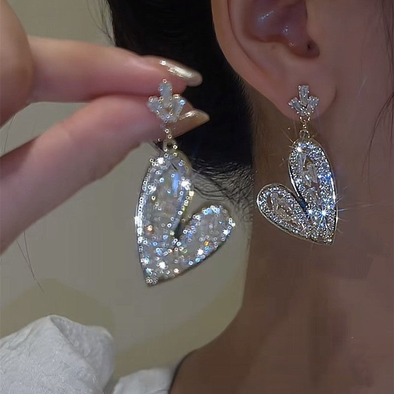 Elegant Crystal Heart Drop