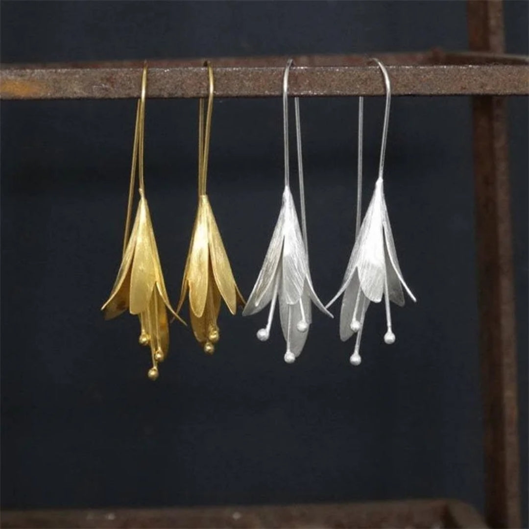 Gold & Silver Lotus Earrings