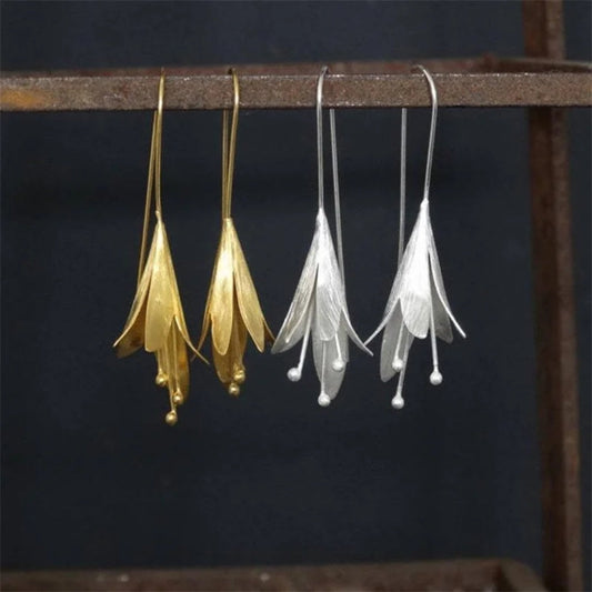 Gold & Silver Lotus Earrings