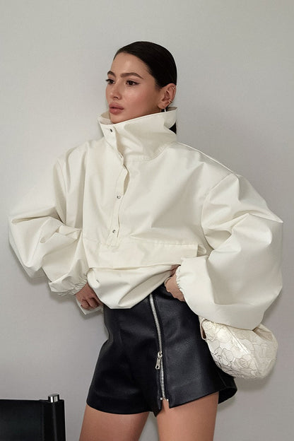 Minimalist Turtle Loose Buttoned Sweatshirt